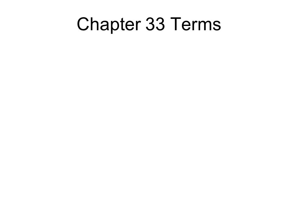 Chapter 33 Terms