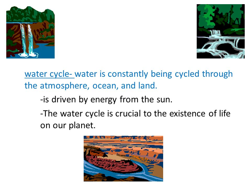 The Water Cycle By Mrs. C. Cook