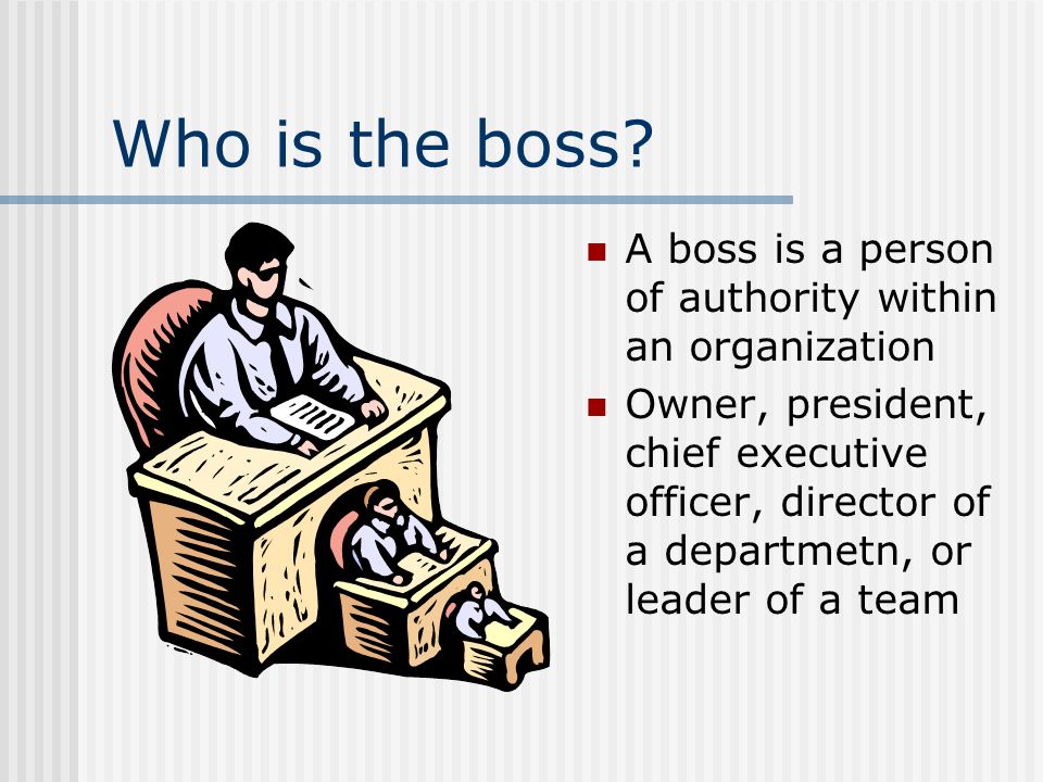 Paine Gillic Barry Misforståelse BOSSES What is a boss and how to deal with them?. - ppt download