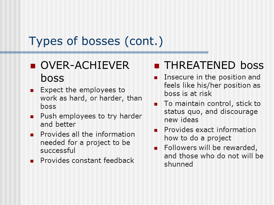 BOSSES What is a and how to deal with - ppt download