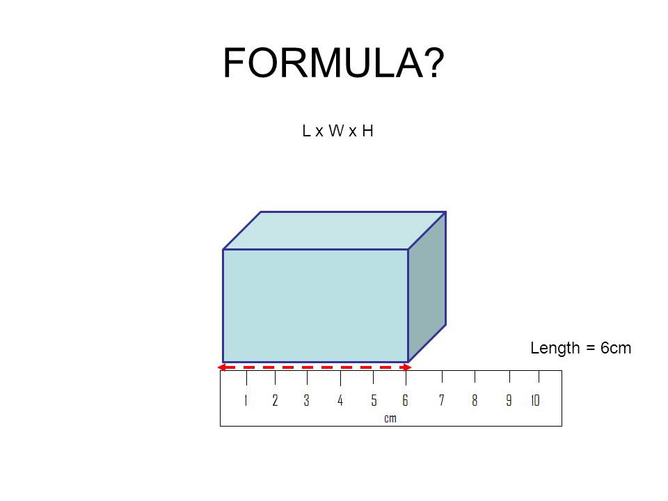 FORMULA L x W x H Length = 6cm