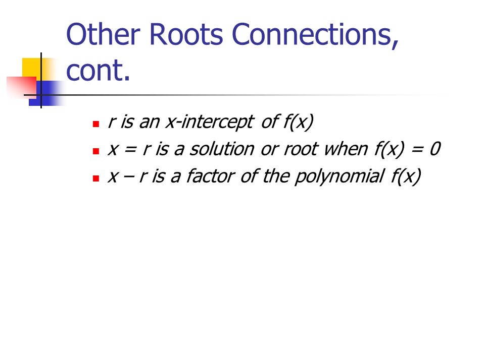 Other Roots Connections, cont.