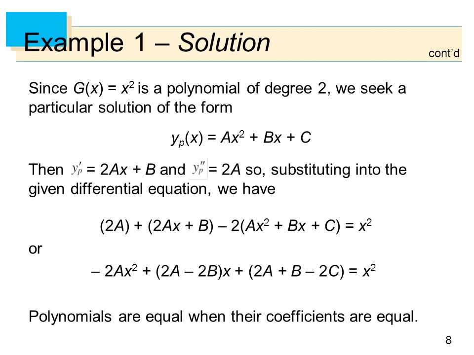 salat udbrud Geografi particular solution polynomial guess first degree  udsultet antik kant