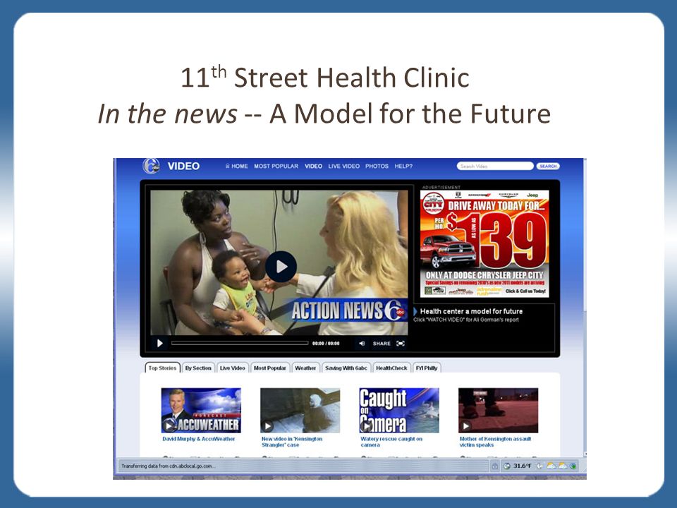 11 th Street Health Clinic In the news -- A Model for the Future