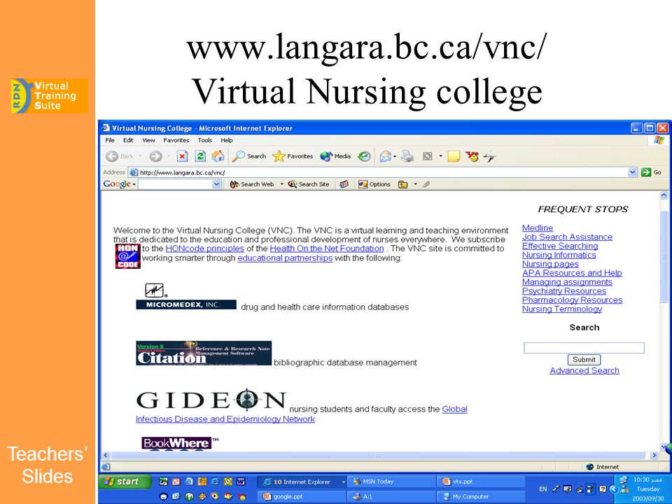 Teachers’ Slides   Virtual Nursing college