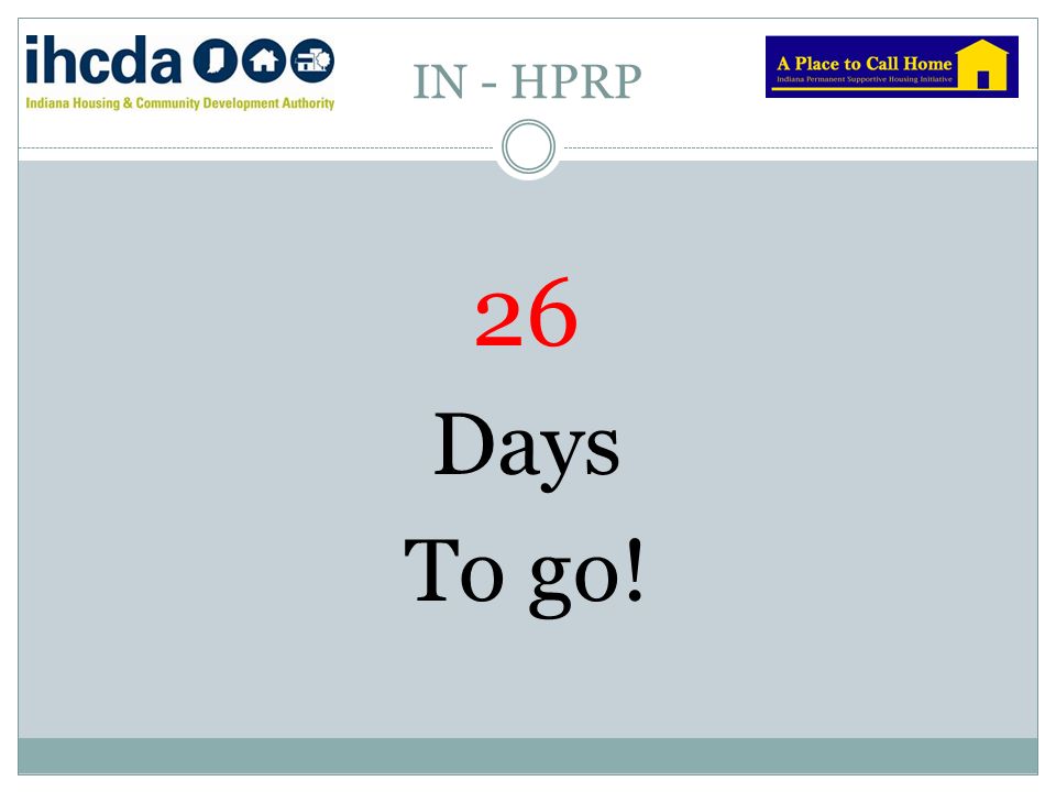IN - HPRP 26 Days To go!