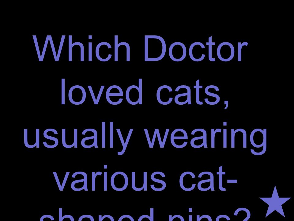 Which Doctor loved cats, usually wearing various cat- shaped pins