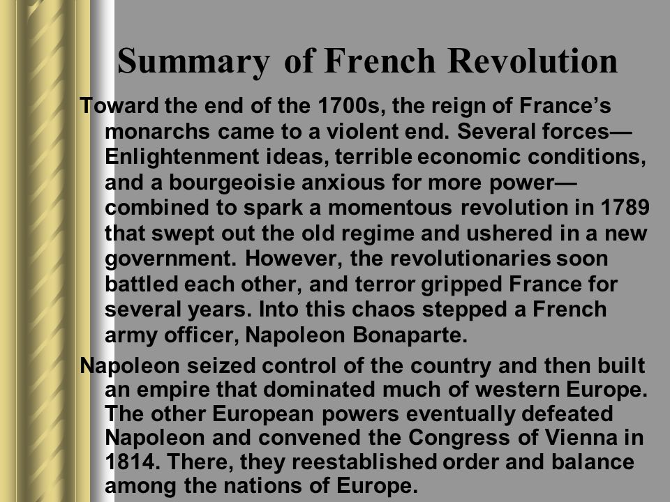 The Enlightenment and the French Revolution World History 2 nd Semester  begins TODAY!! Warm Up: Define the following – 1. bourgeoisie 2. deficit  spending. - ppt download