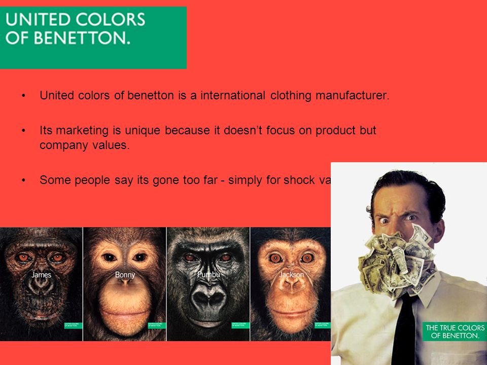 Ad Campaign Rita Hudson-Evalt : Alex Paine. United colors of benetton is a  international clothing manufacturer. Its marketing is unique because it  doesn't. - ppt download