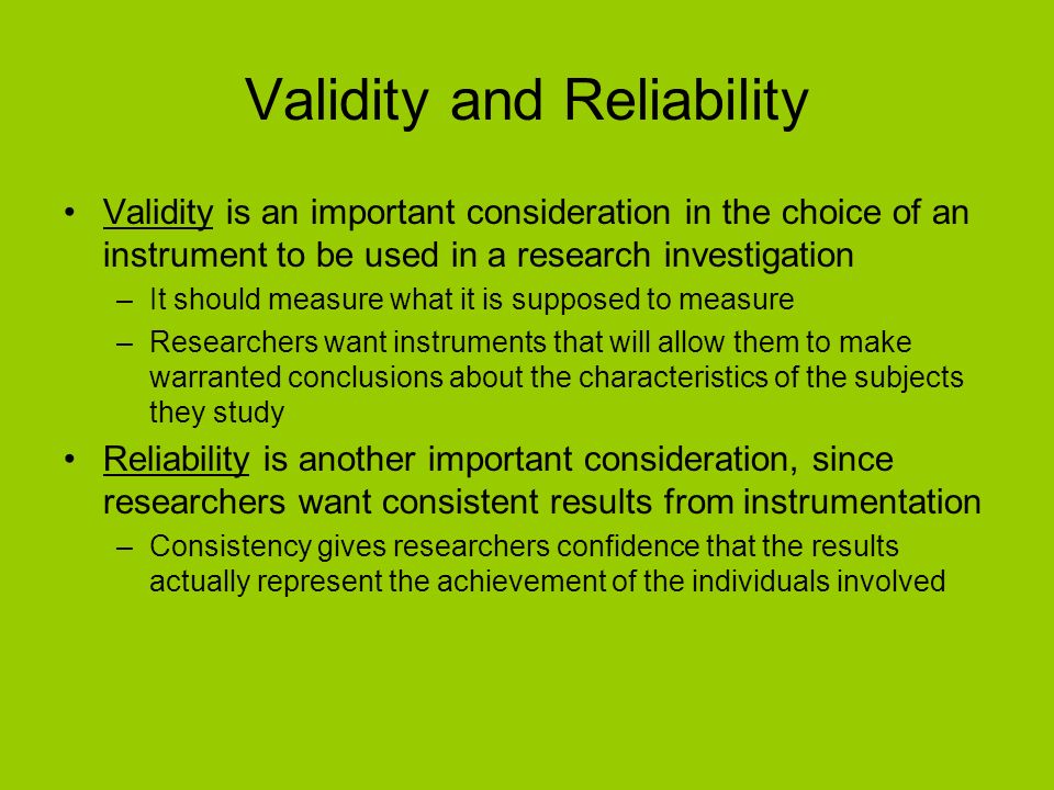 "Validity and Reliability Chapters 8. Validity and Reliability Validit...