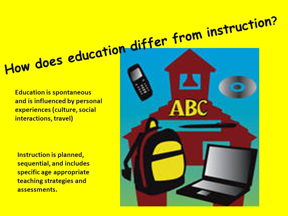 How does education differ from instruction .