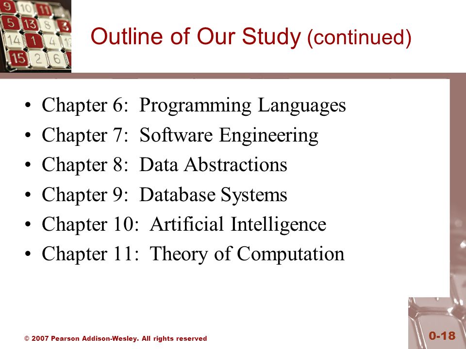 Chapter 0 Introduction © 2007 Pearson Addison-Wesley. All rights ...