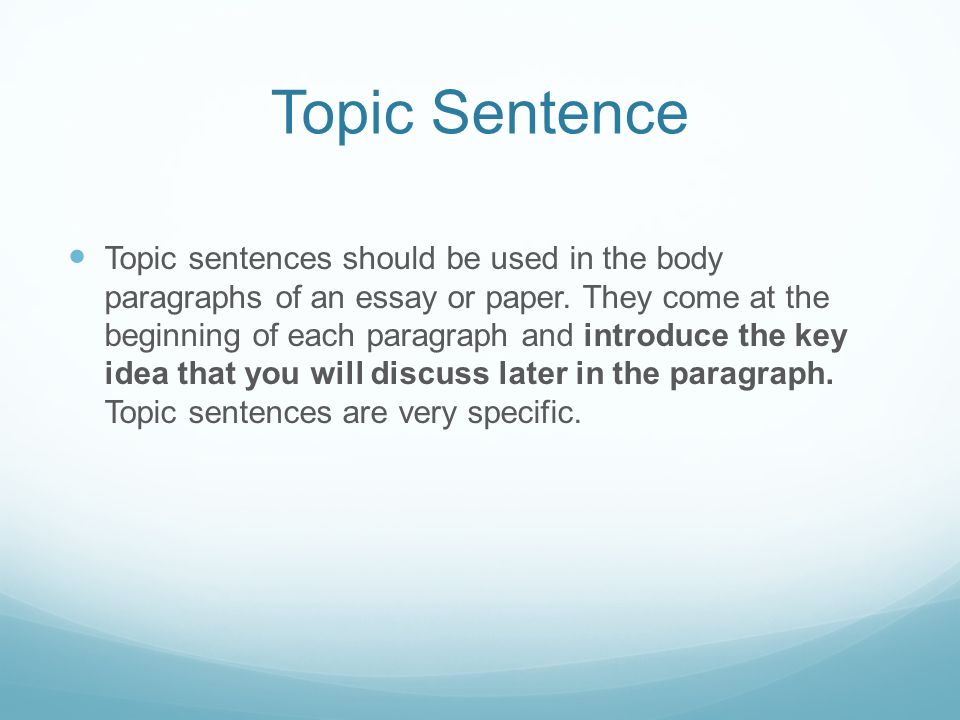 topic sentence for sports