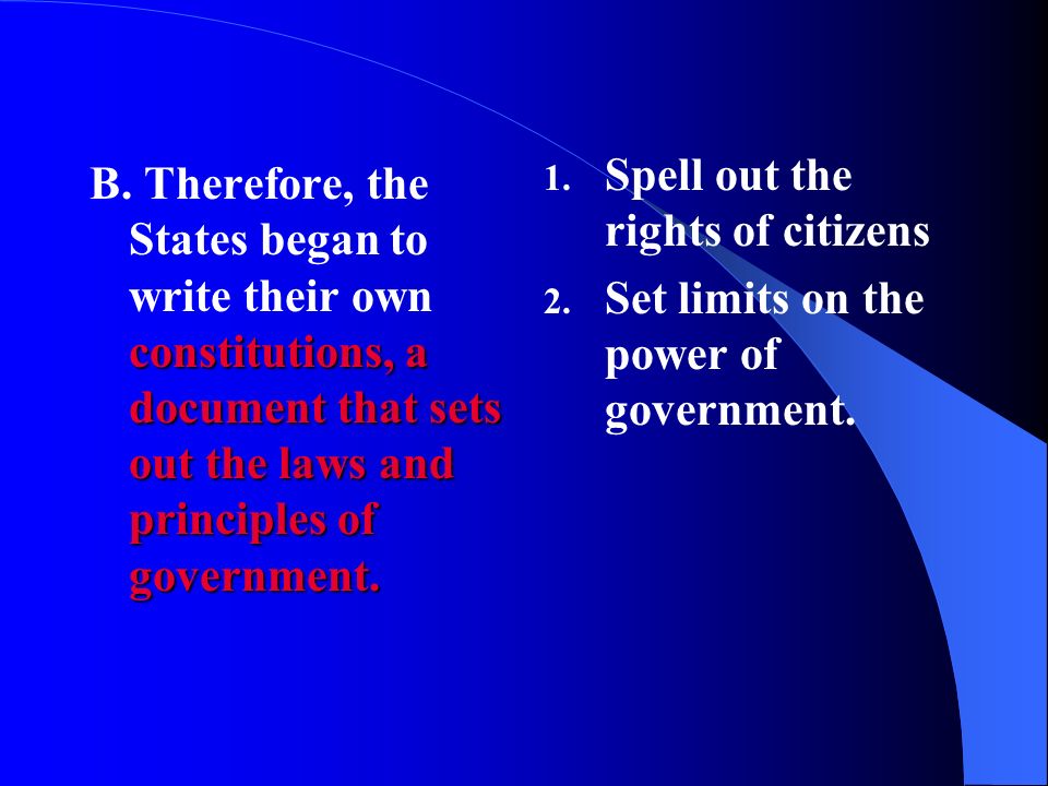 constitutions, a document that sets out the laws and principles of government.