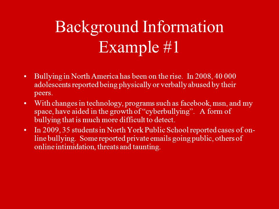 what is background information in an essay
