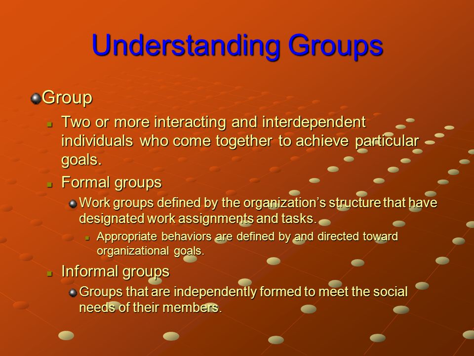 Understanding Groups Teams Ch 15 Understanding Groups Group Two