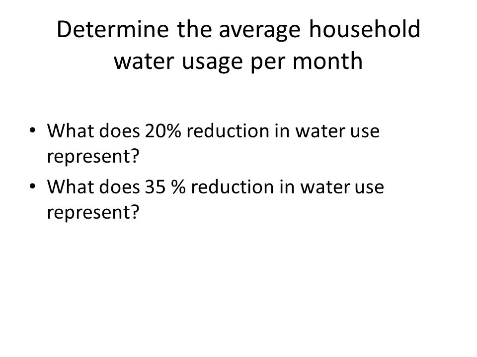 Water conservation investigation determine the average household water