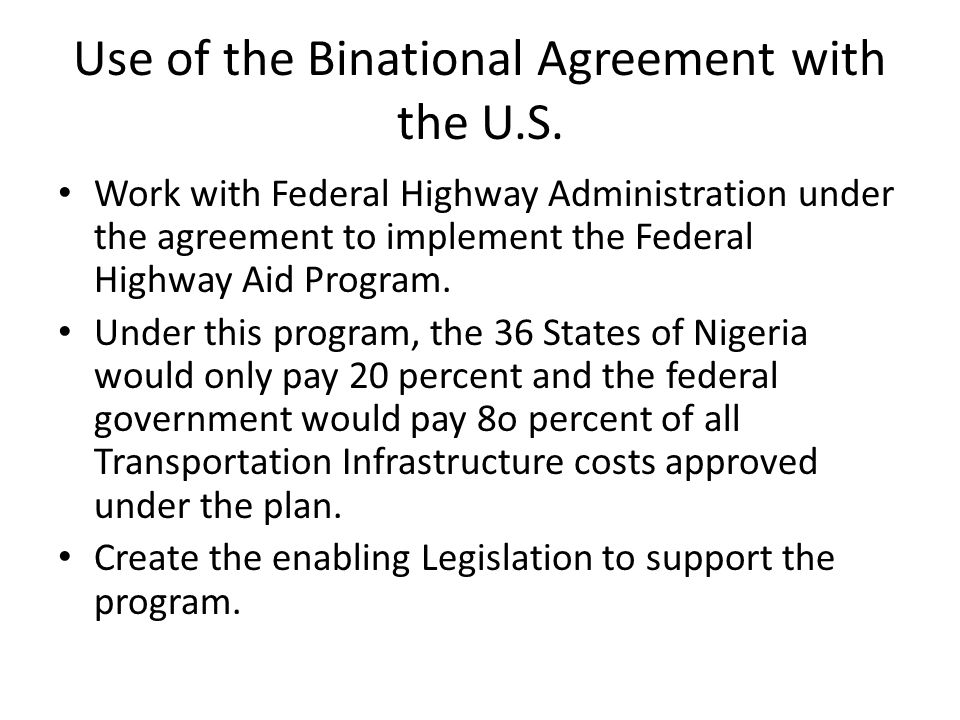 Use of the Binational Agreement with the U.S.