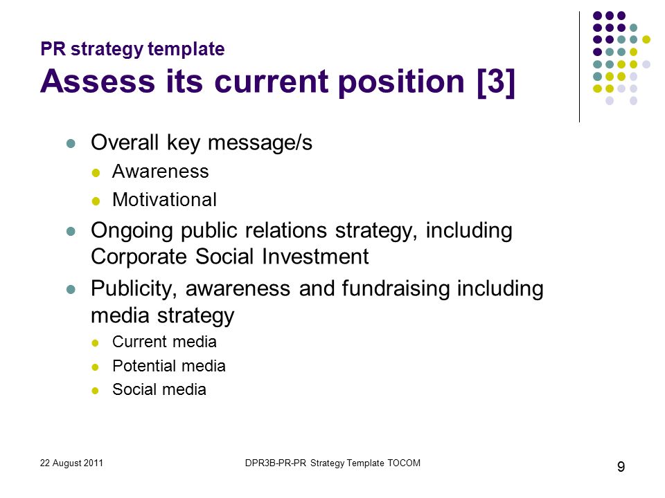 public relations dpr 3b template for a public relations strategy pr template