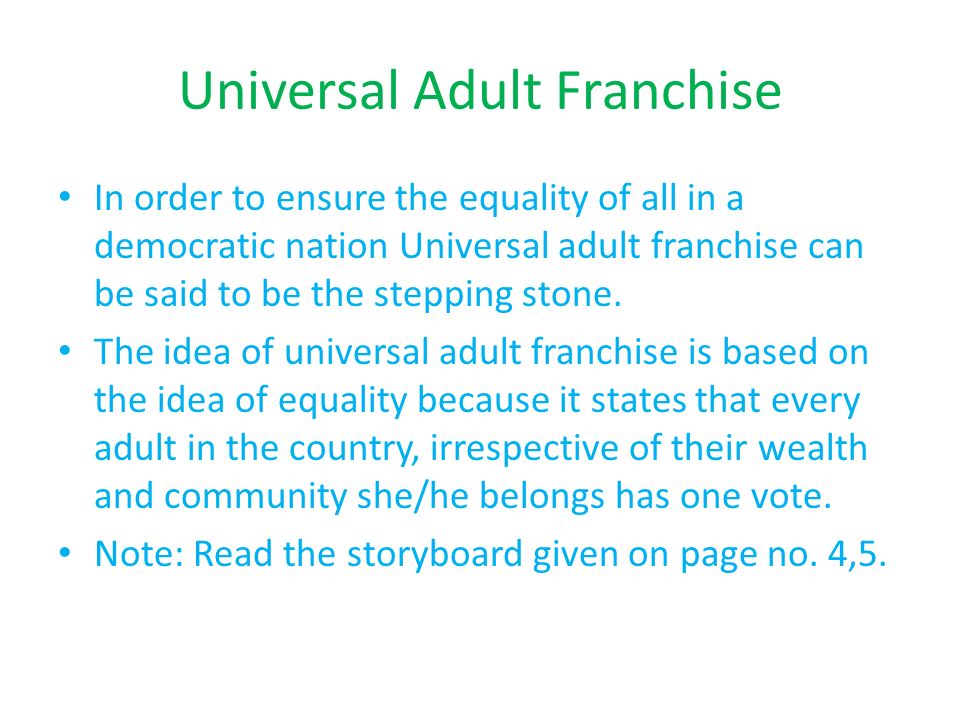 about universal adult franchise