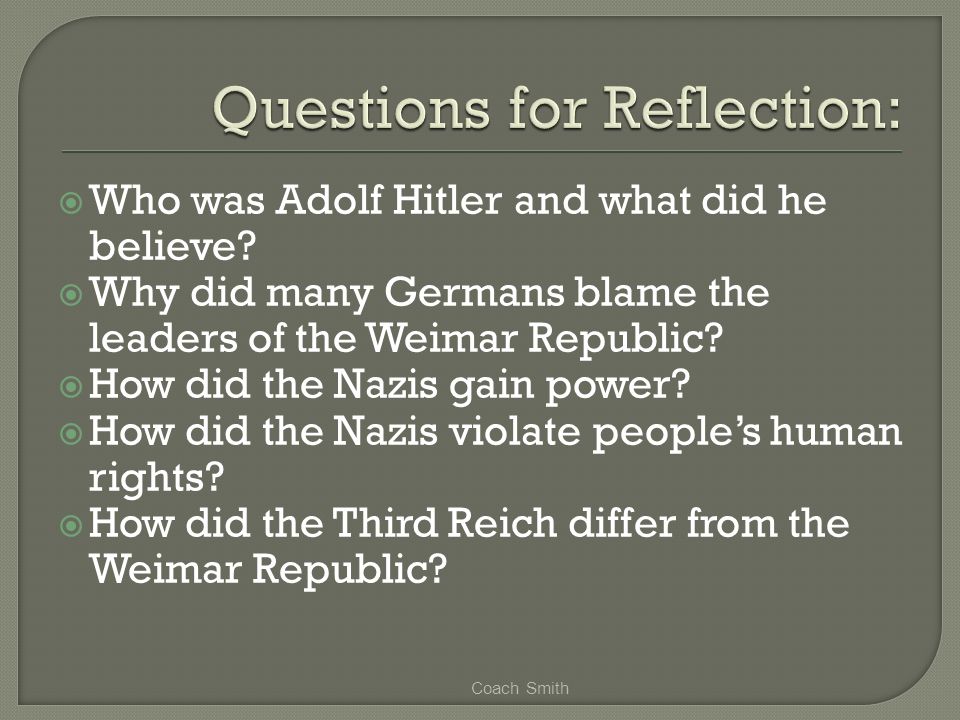  Who was Adolf Hitler and what did he believe.