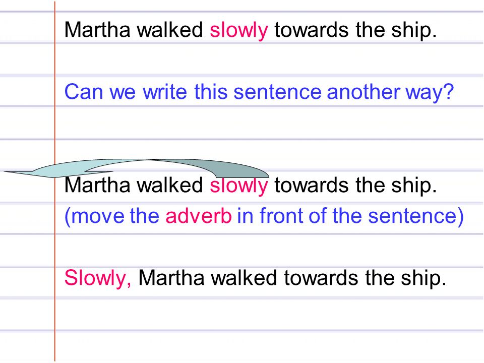 Write another sentence. Slowly предложение. Предложения с towards. Slowlier or more slowly как правильно. Предложение со словом slowly на английском.