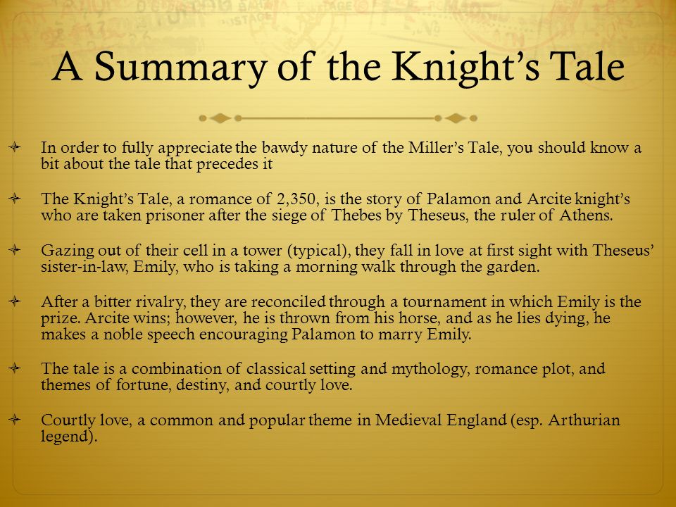 Реферат: Canterbury Tales The Knights Tale Essay Research