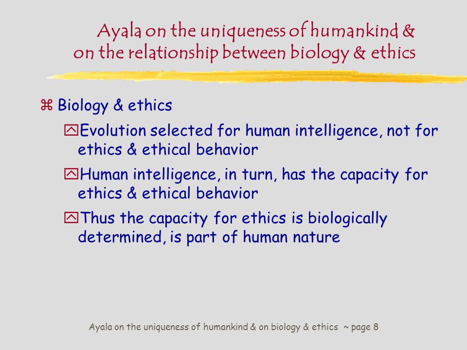 On the Uniqueness of Humankind