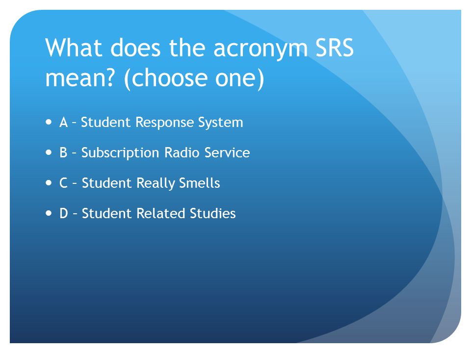 What does srs mean deals