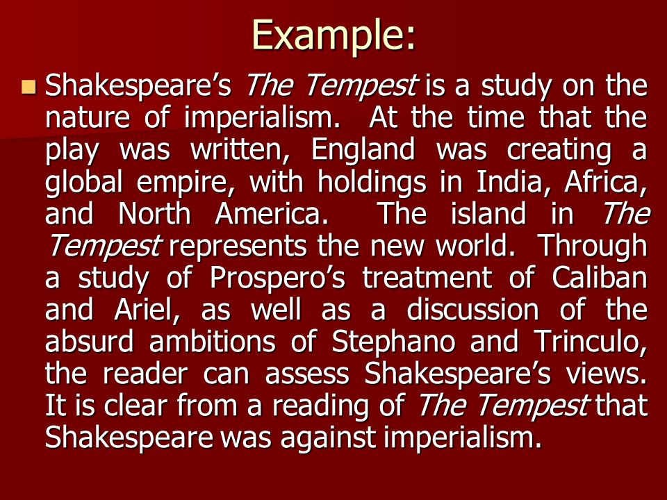 Persuasive Essay Samples High School Example Shakespeares The Tempest Is A Study On The Nature Of Imperialism Narrative Essays Examples For High School also Essay About Healthy Diet Writing An Introduction English The Tempest Essay Ppt Download Essays For High School Students