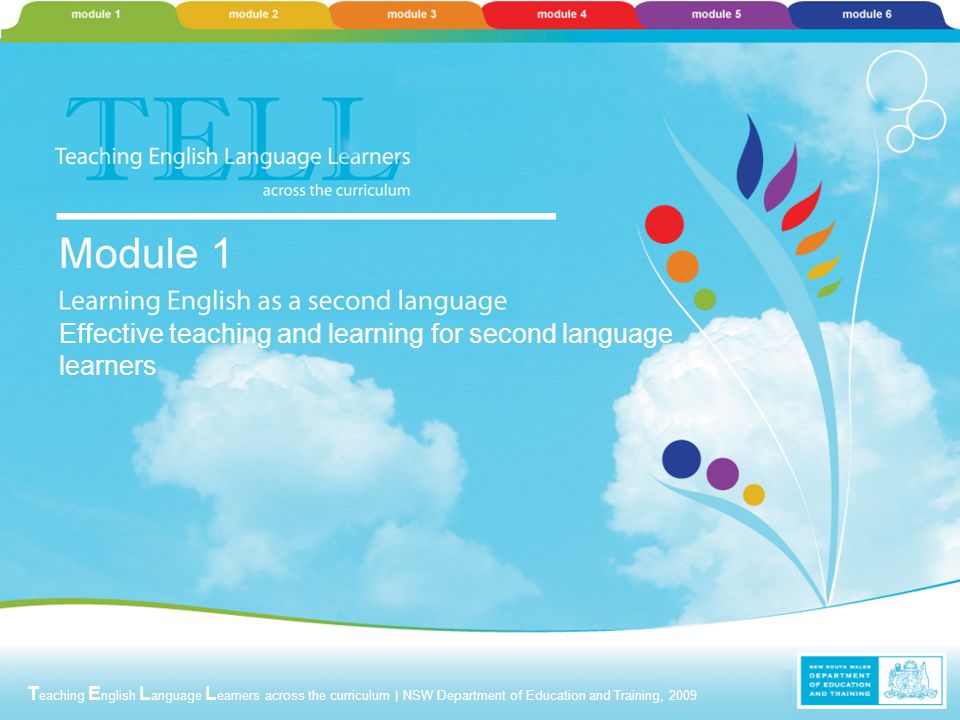 T eaching E nglish L anguage L earners across the curriculum | NSW Department of Education and Training, 2009 Effective teaching and learning for second language learners
