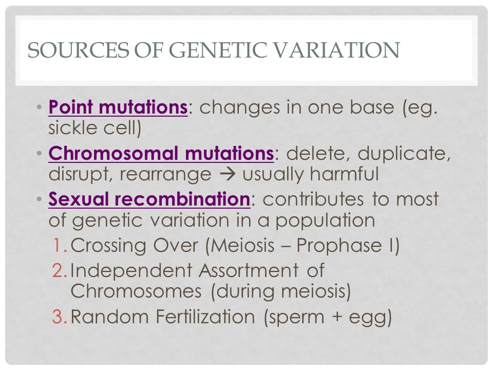 Sources of genetic variation in sexually