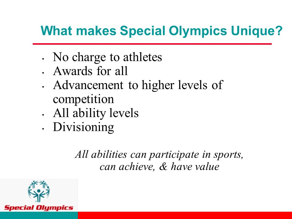 What makes Special Olympics Unique.