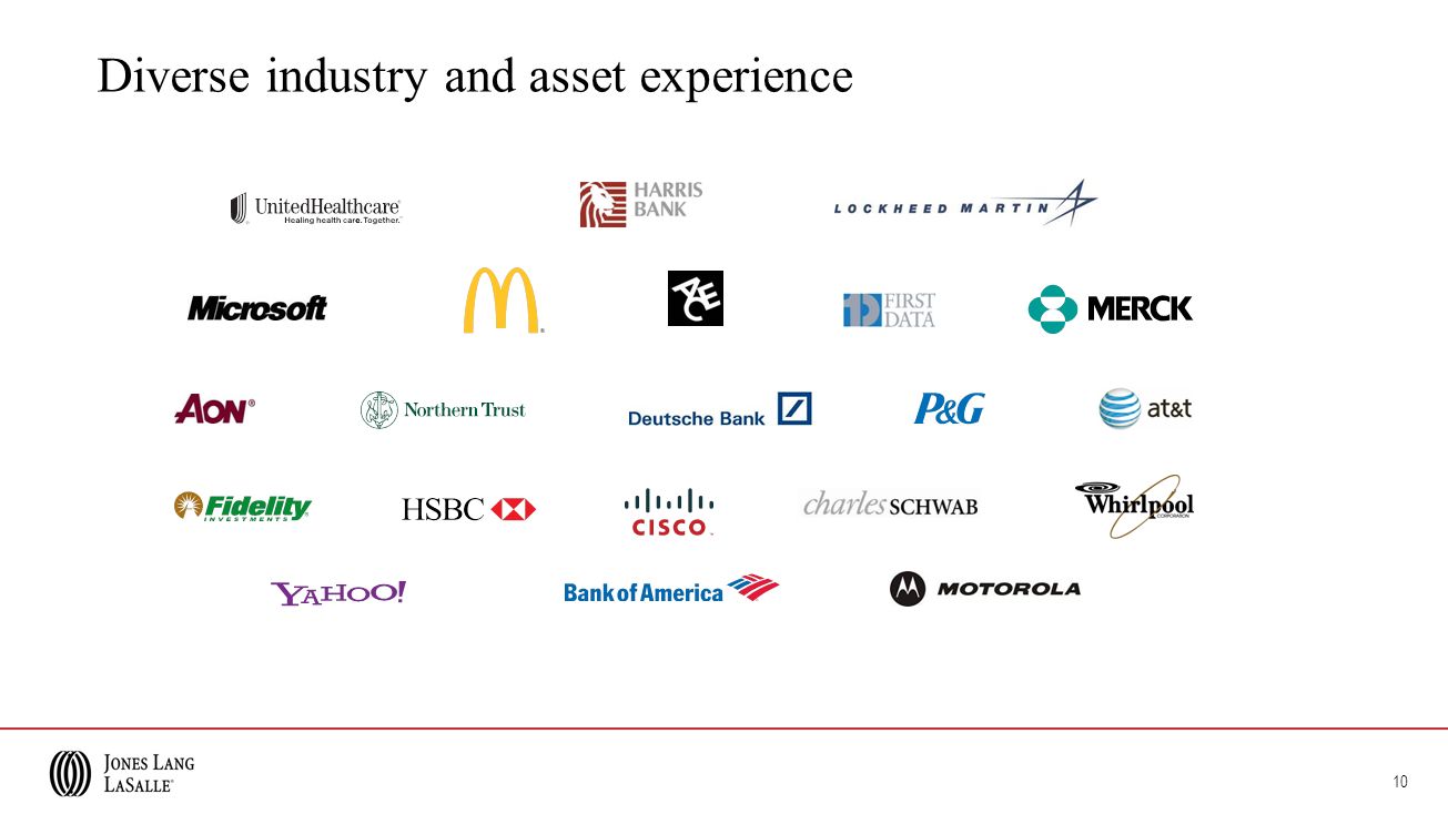 10 Diverse industry and asset experience