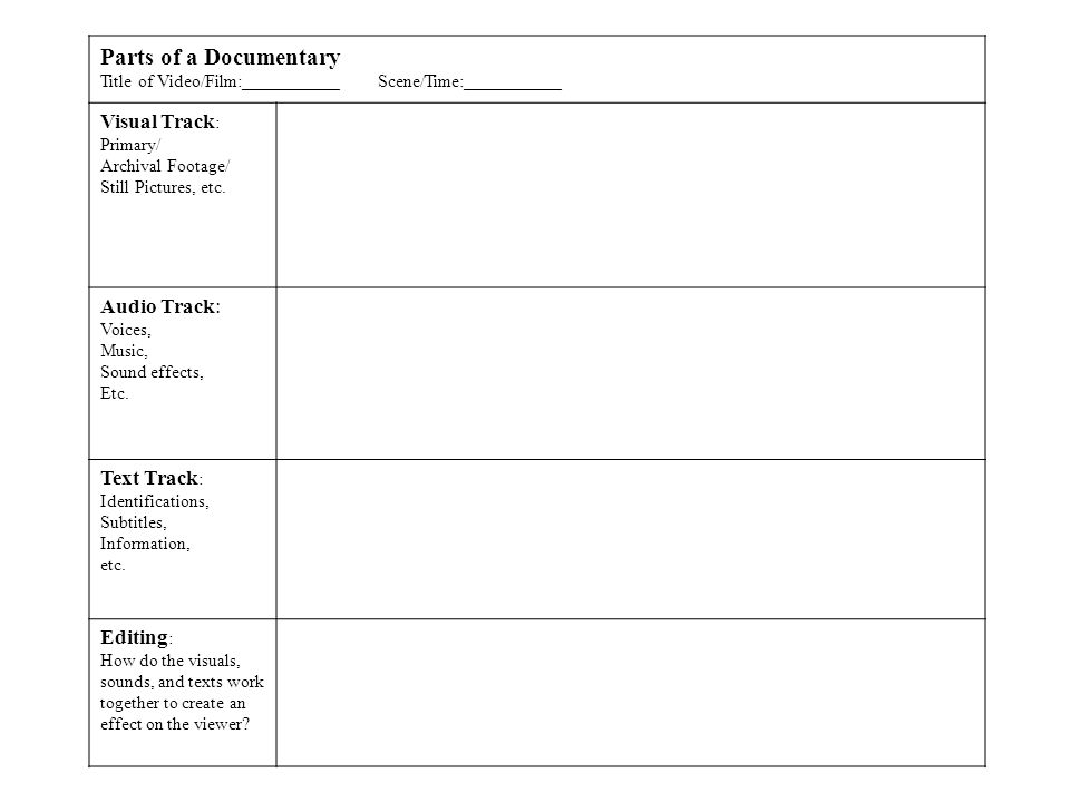 film notes template