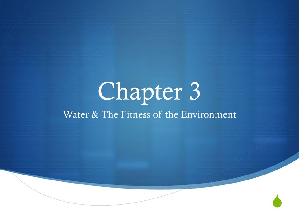  Chapter 3 Water & The Fitness of the Environment