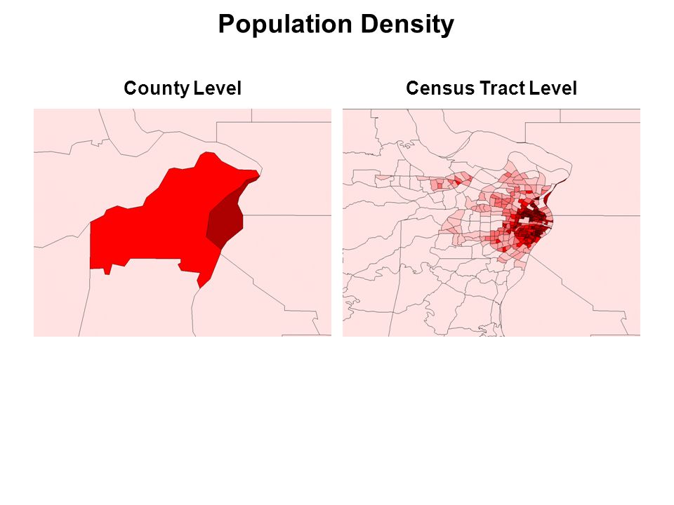 Population Density County LevelCensus Tract Level