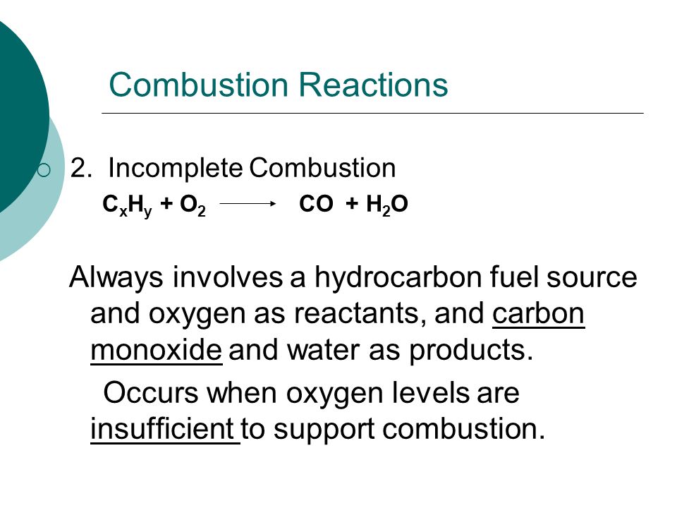 Combustion Reactions  2.