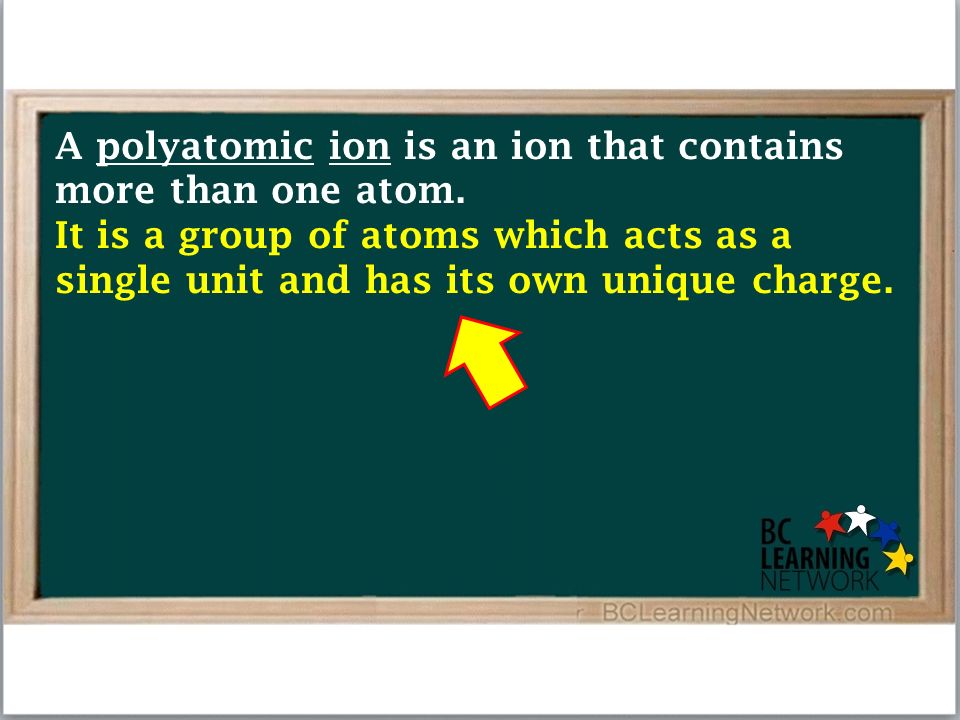 It is a group of atoms which acts as a single unit and has its own unique charge.