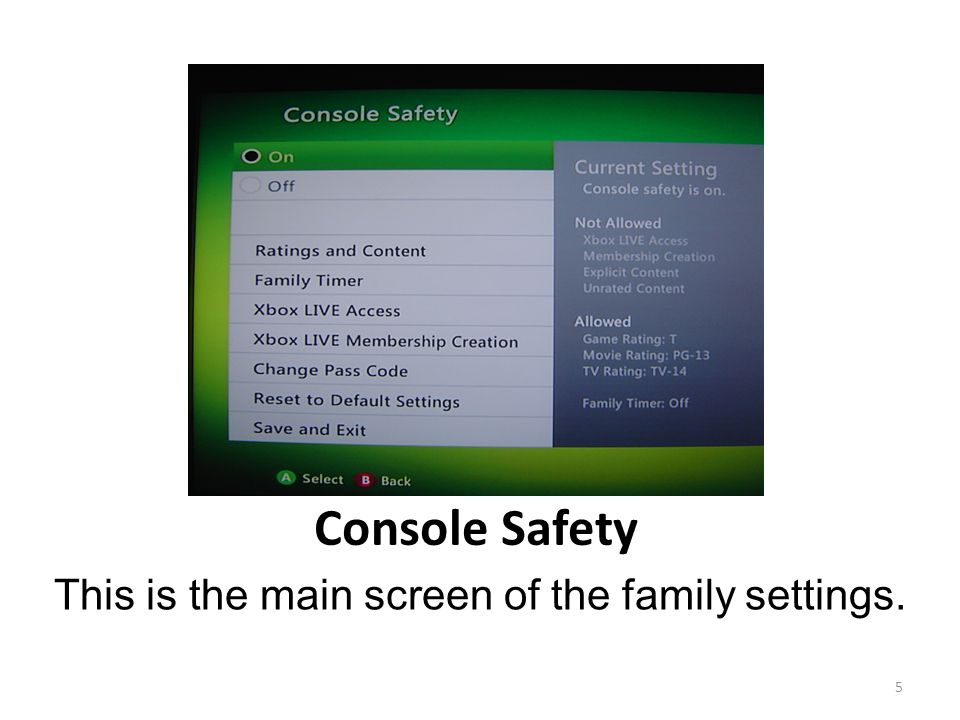 1 Xbox 360 Parental Controls. 2 Xbox Dashboard When you turn on the Xbox  this screen will pop up. - ppt download