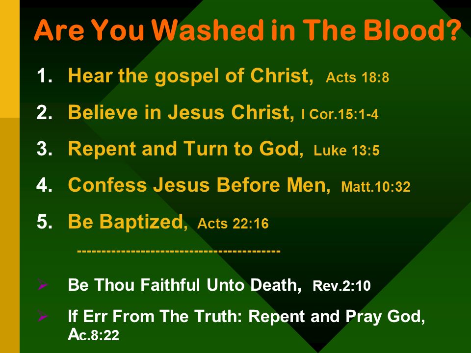 Are You Washed in The Blood.