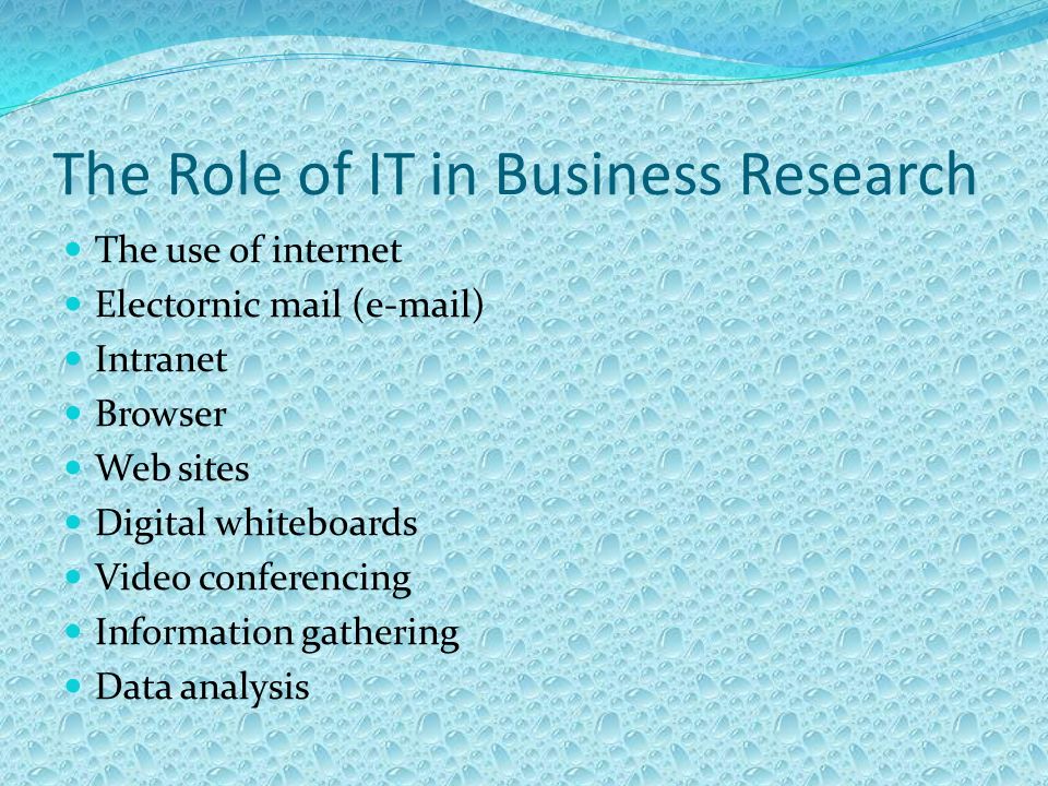 role of business research