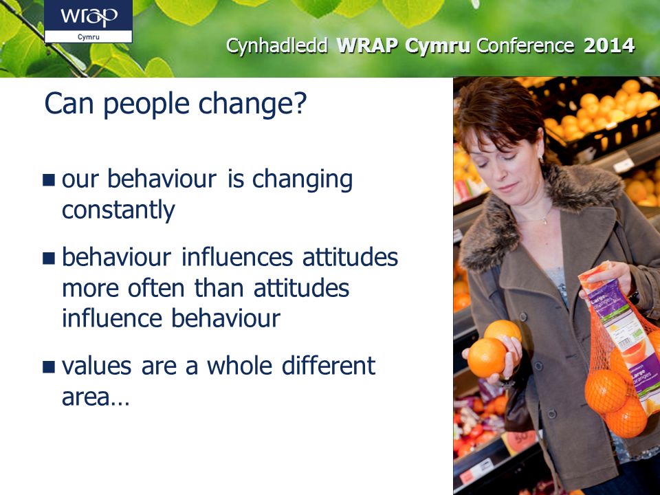Cynhadledd WRAP Cymru Conference 2014 Can people change.