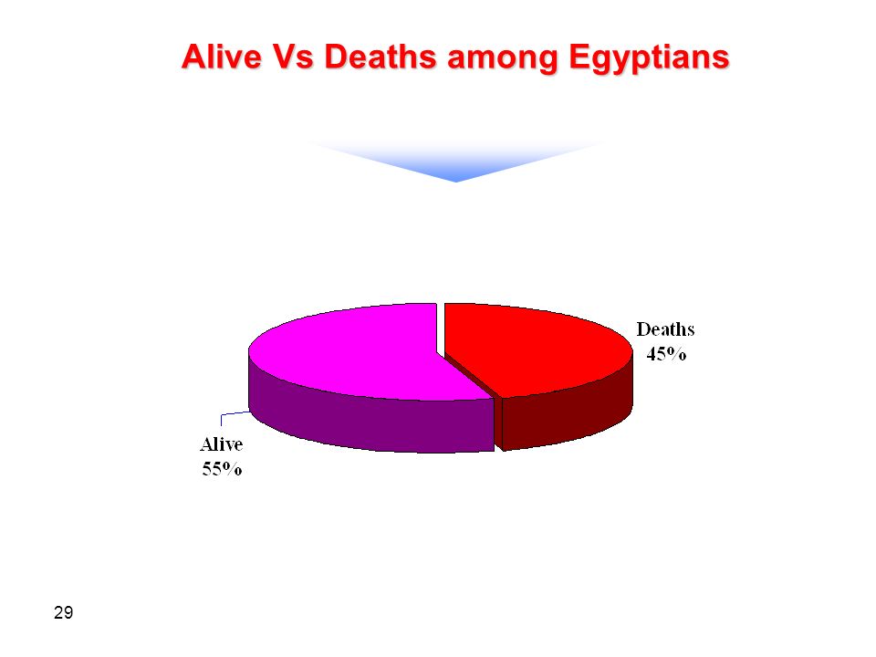 29 Alive Vs Deaths among Egyptians