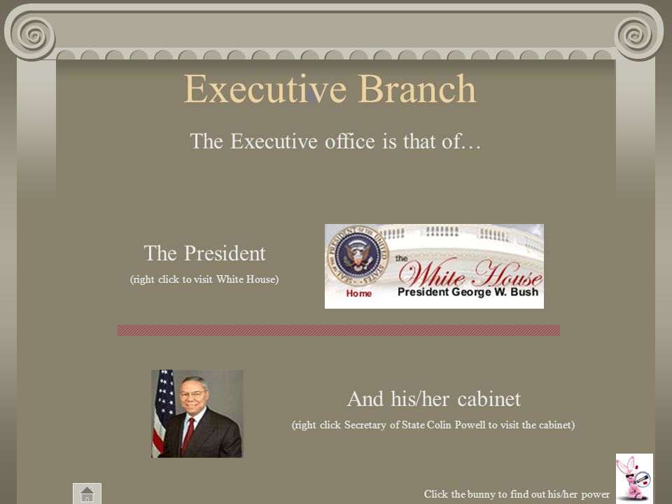 Executive Power: The President has the power to enforce laws.