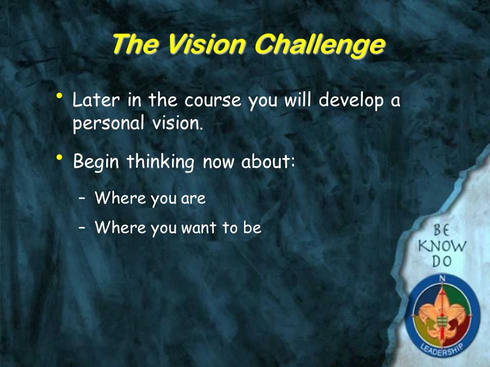 Vision – Goals - Planning Vision is what success look like.