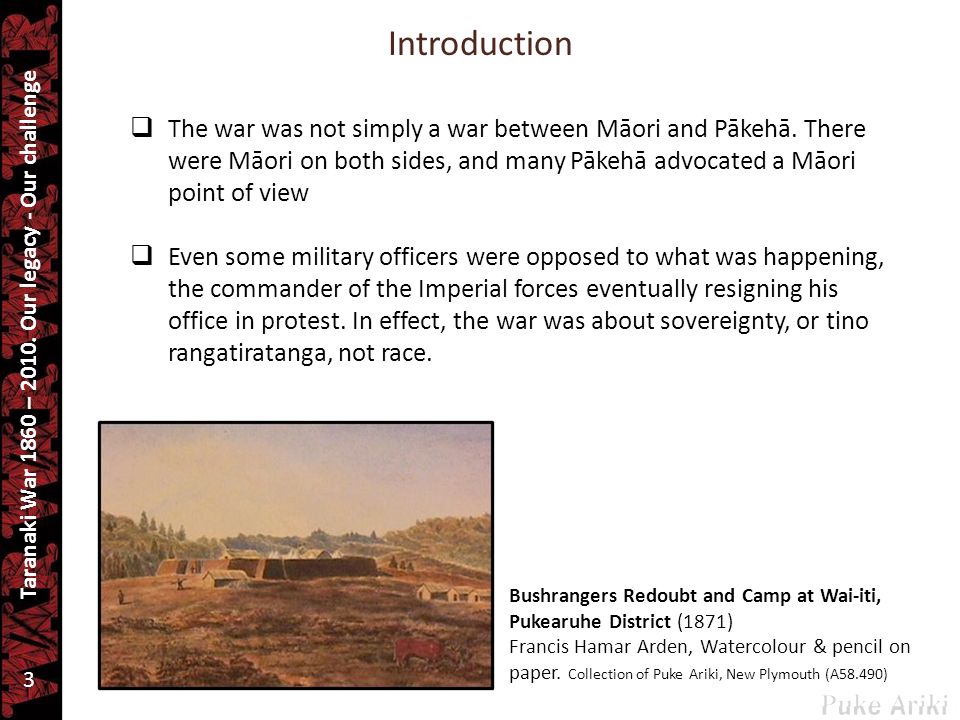 3 Taranaki War 1860 – 2010.