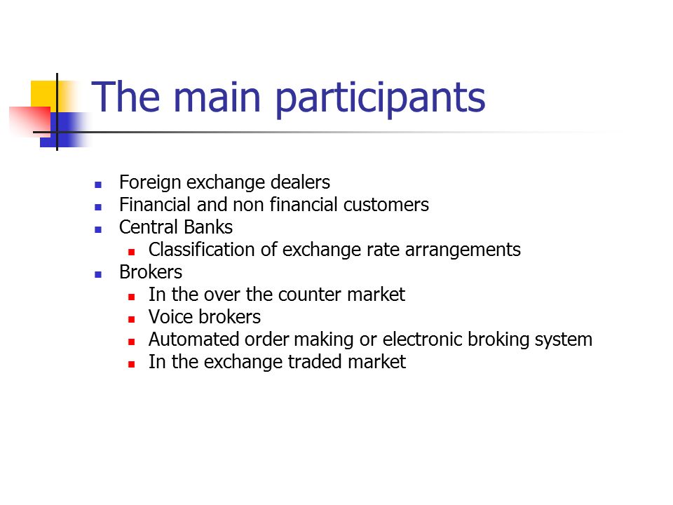 Foreign Exchange Markets Dr Guru Raghavan Some Basic Concepts Why 4 The Main Partints Foreign Exchange Dealers Financial And Non Customers Central