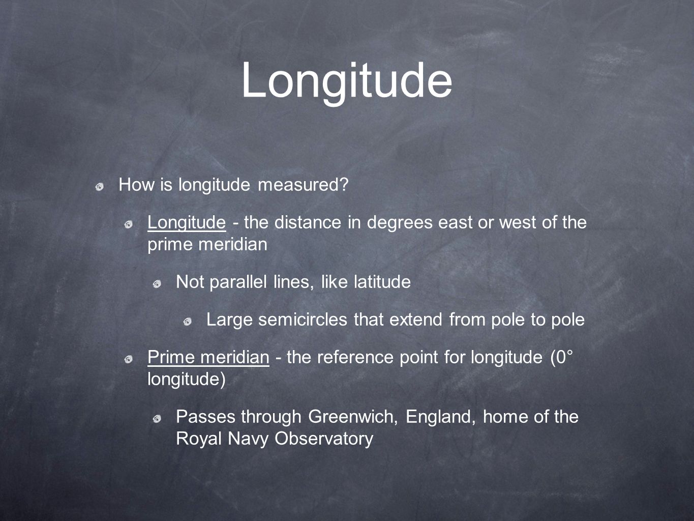 Longitude How is longitude measured.