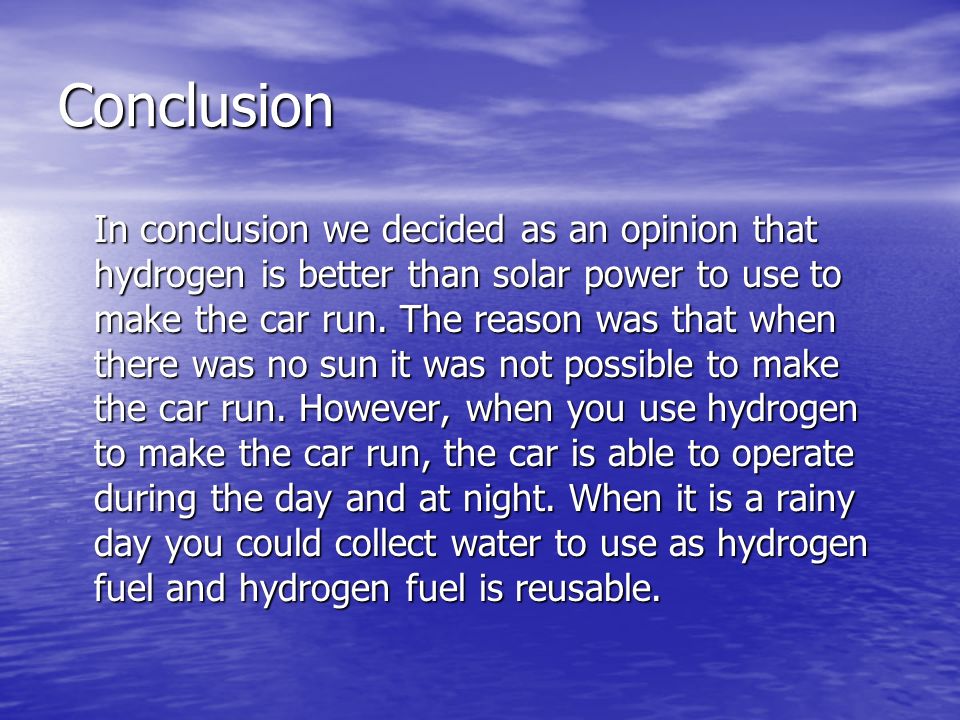 conclusion of solar car